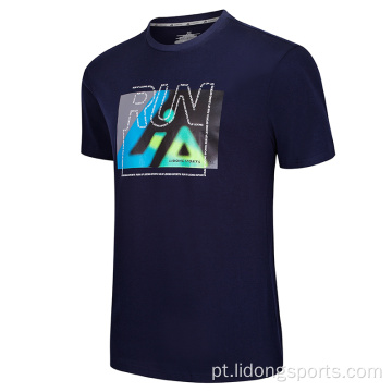 Logotipo personalizado impressão de camiseta esportiva atlética masculina